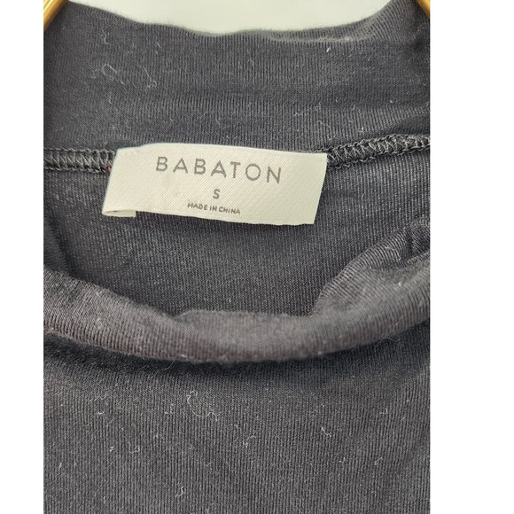 Babaton Plain Black Classic Sleeveless Closet Staple Mock Neck Top Small - Picture 4 of 6